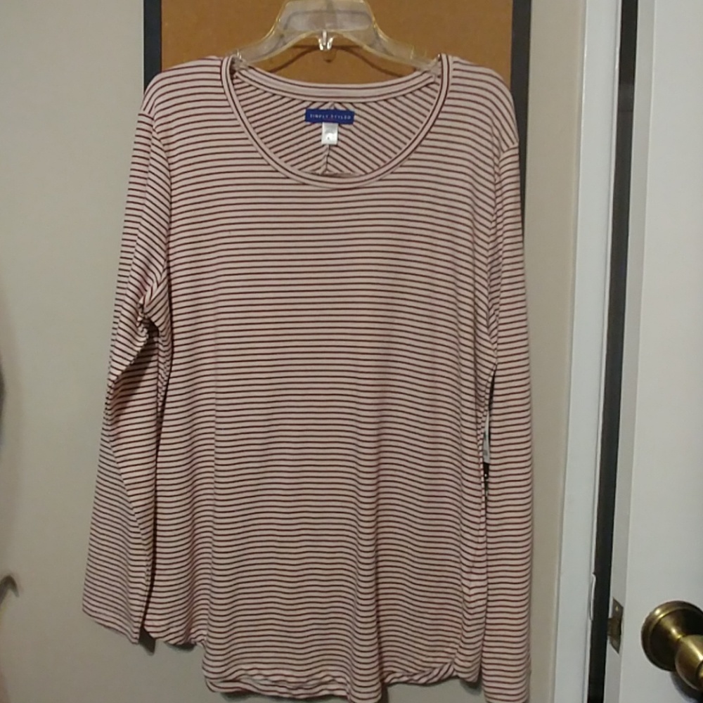 Striped pullover top size XL Cotton Blend